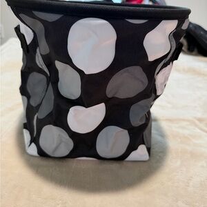 Thirty-One Black and White Polka Dot Cosmetic Bag